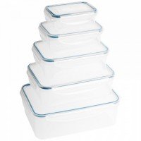 Набор пластиковых прямоугольных контейнеров «Webber» (5 штук) | Банки и контейнеры для хранения | Webber