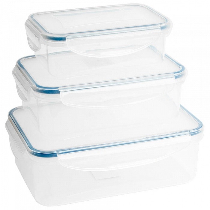 Набор пластиковых прямоугольных контейнеров «Webber» (3 штуки) | Банки и контейнеры для хранения | Webber