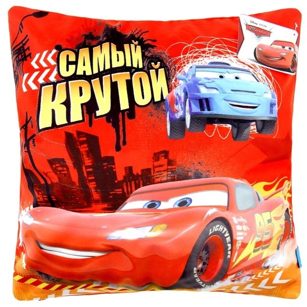 Наволочка декоративная «Самый крутой» (размер 40х40 см, полиэстер/велюр) | Тачки | Disney