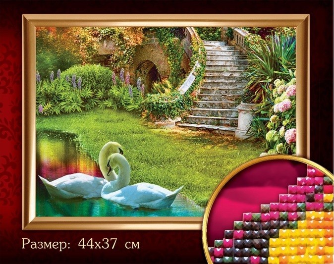 Алмазная вышивка «Лебеди» | Школа талантов