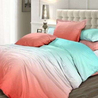 Комплект постельного белья «Коралловые рифы» (1,5-спальный, сатин, 2 наволочки 70х70) | Satin №1. Ombre