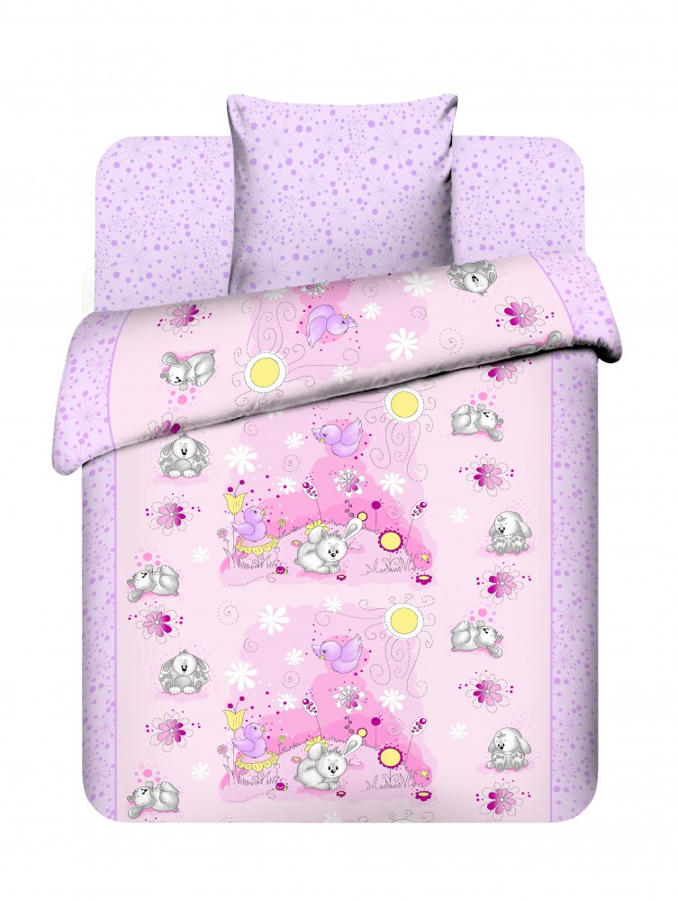 Детский комплект постельного белья «Плюшевые зайки» (арт. 3976/1, бязь, 1 наволочка 40х60, для детской кроватки) | Василек Junior | ТДЛ Текстиль