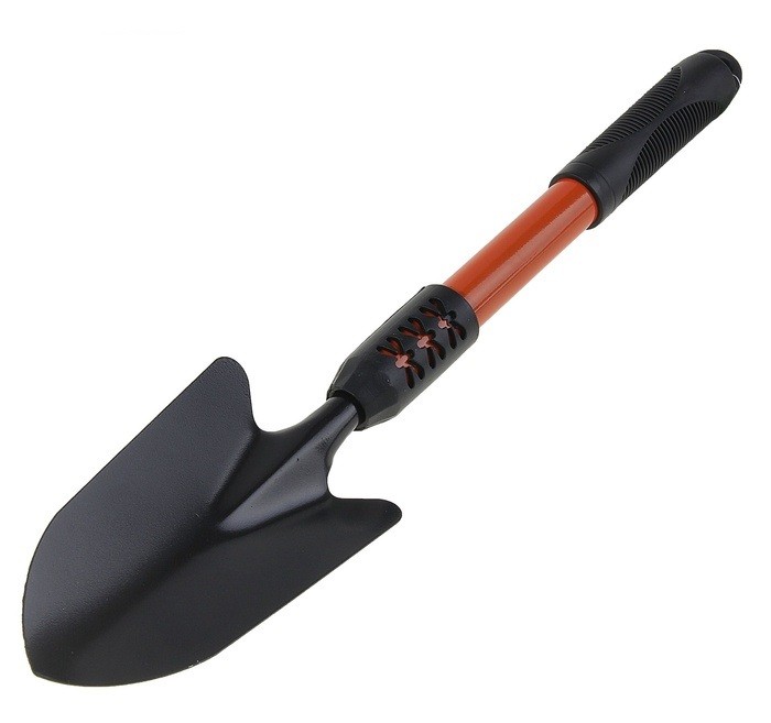 Лопатка садовая 45 см, ширина 11 см, рукоять прорезиненная черная | Доляна