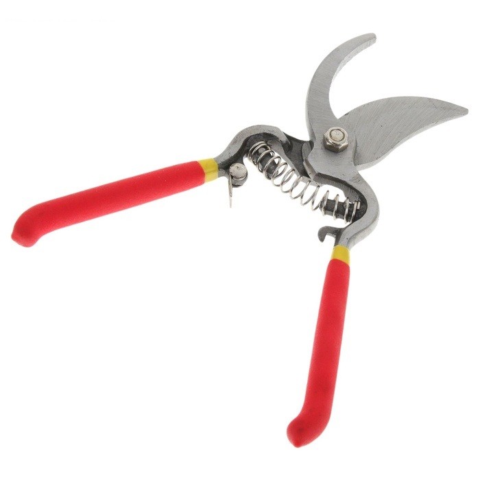 Секатор10" 25 см, рукоять прорезиненная черная, металл