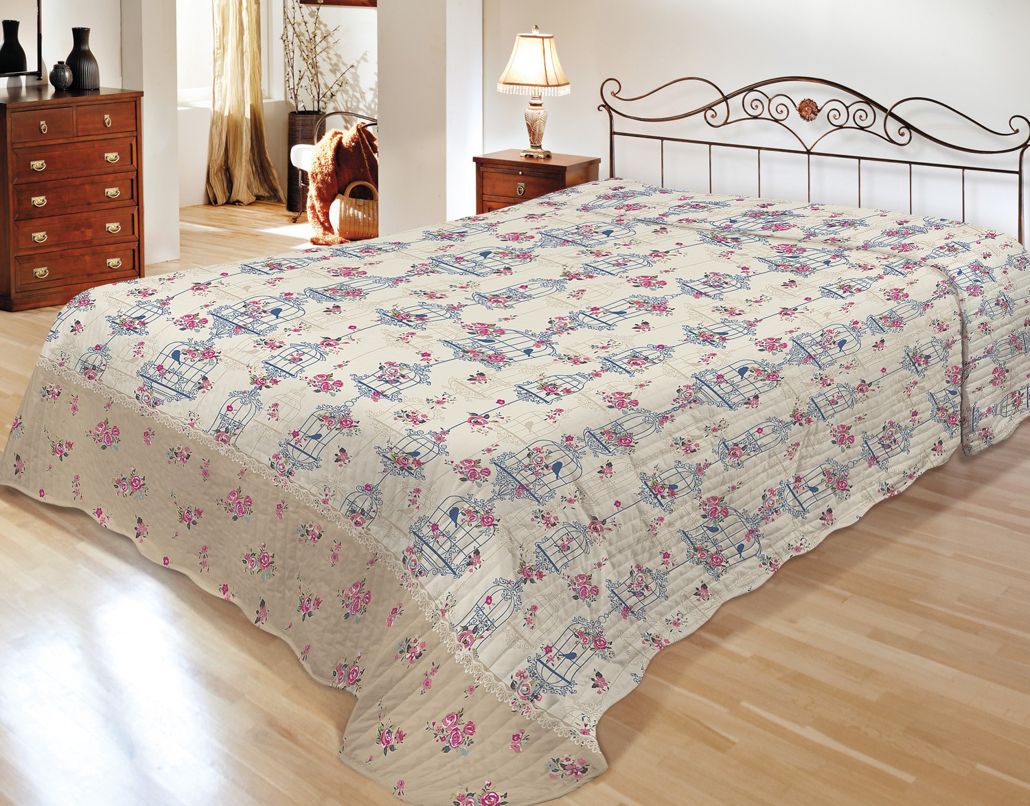 Покрывало стеганое «Летний сад» (евро, размер 240х260) | Волшебная ночь