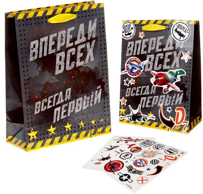 Пакет ламинат вертикальный с наклейками «Победа за нами» | Самолеты | Disney