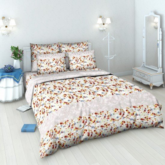 Комплект постельного белья «Цветочный вальс» (арт. 5005/1, 1,5-спальный, бязь, 2 наволочки 70х70) | Русская душа | ТДЛ Текстиль
