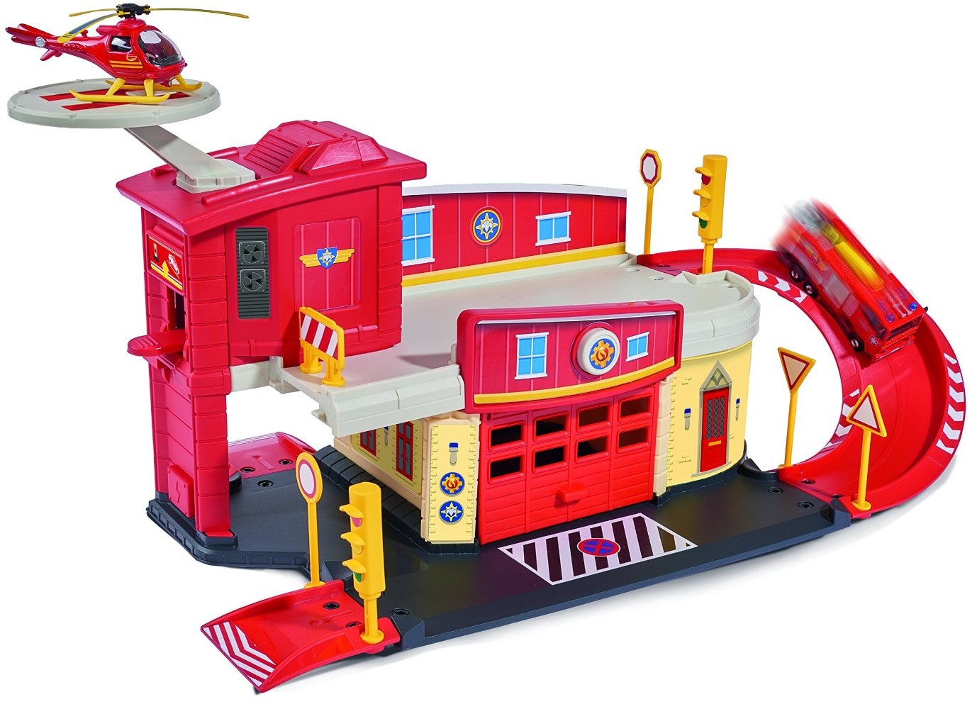 Пожарный гараж с аксессуарами и вертолет | Пожарный Сэм | Simba