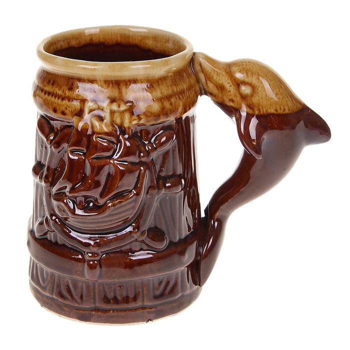 Кружка для пива «Пивная» коричневая, глазурь, 700 мл