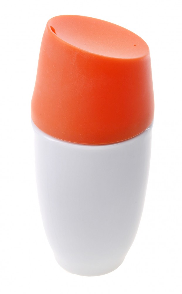 Стакан с крышкой 250 мл «Стиль», двойное дно, оранжевый