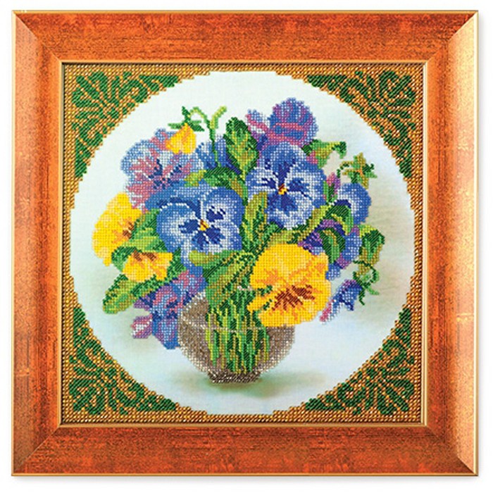 Набор для вышивания «Фиалки» | Ювелирный бисер | Кроше