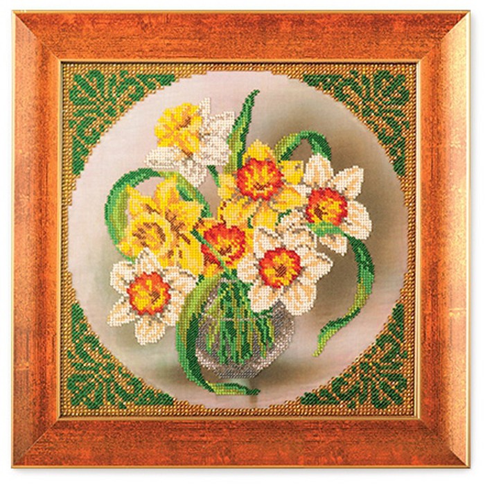 Набор для вышивания «Нарциссы» | Ювелирный бисер | Кроше