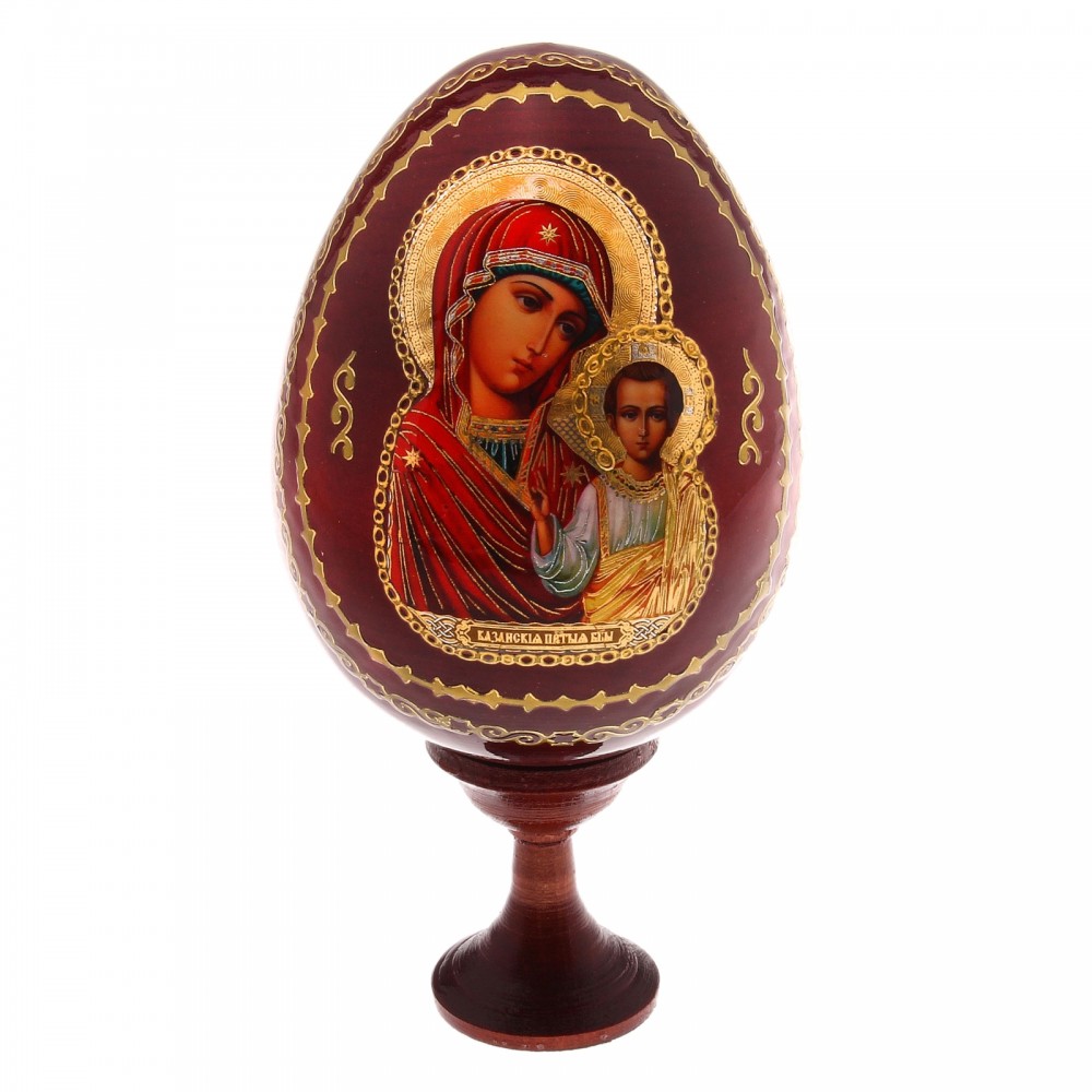 Сувенир Яйцо на подставке икона «Божья Матерь Казанская»