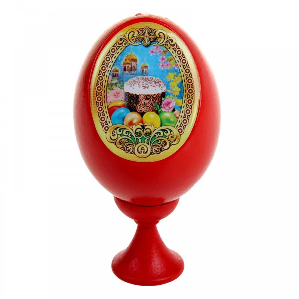 Яйцо на подставке «Куличи и храм»