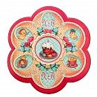 Пасхальная подставка под 6 яиц и кулич «Цыплята»