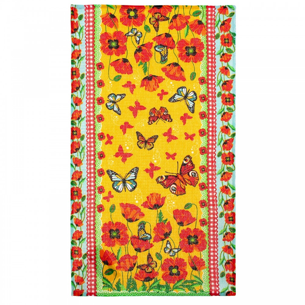 Полотенце вафельное «Маковое поле» (34x64) | Доляна