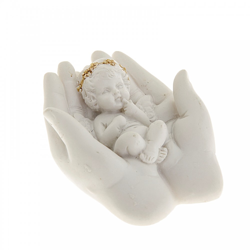 Сувенир «Ангелочек с золотым ободком в ладони», в ассортименте