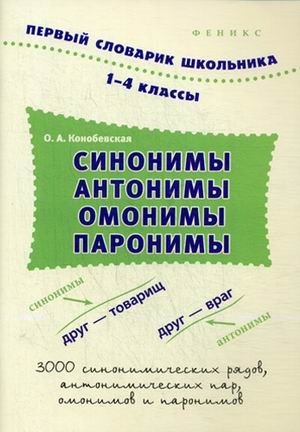 Синонимы, антонимы, омонимы, паронимы. 1-4 класс. Словарь | Первый словарик школьника