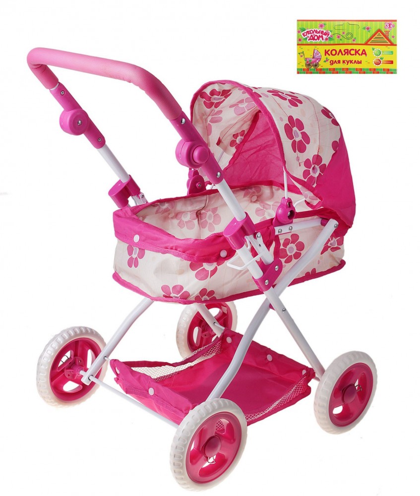Коляска для кукол с корзиной, зимняя, металлический каркас | Забияка