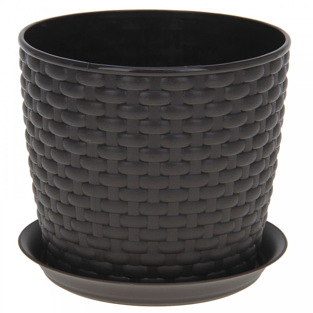 Кашпо с поддоном «Ротанг», 3 л, цвет коричневый | Ротанг | IDEA