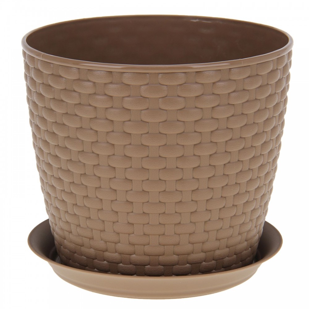 Кашпо с поддоном «Ротанг», 4,7 л, цвет бежевый | Ротанг | IDEA