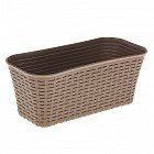 Балконный ящик «Ротанг», 40 см, цвет бежевый