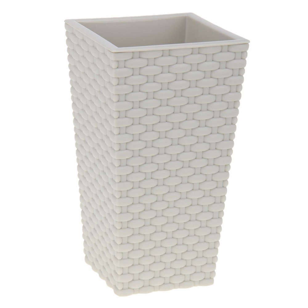 Кашпо «Ротанг» (13,8х13,8х25 см), цвет белый | Ротанг | IDEA