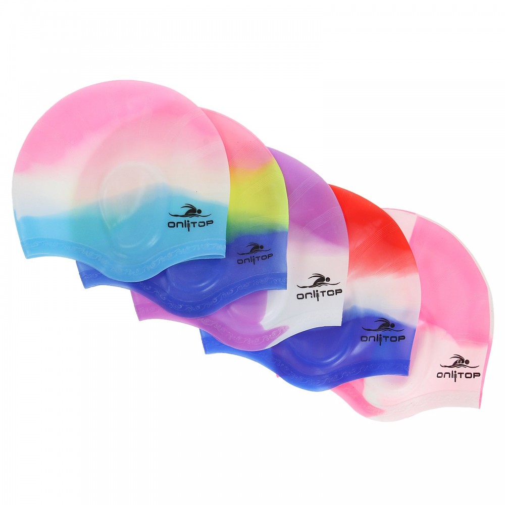 Шапочка для бассейна взрослая с ушами, цвет в ассортименте | ONLITOP