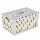 Ящик с крышкой «Ротанг», цвет белый