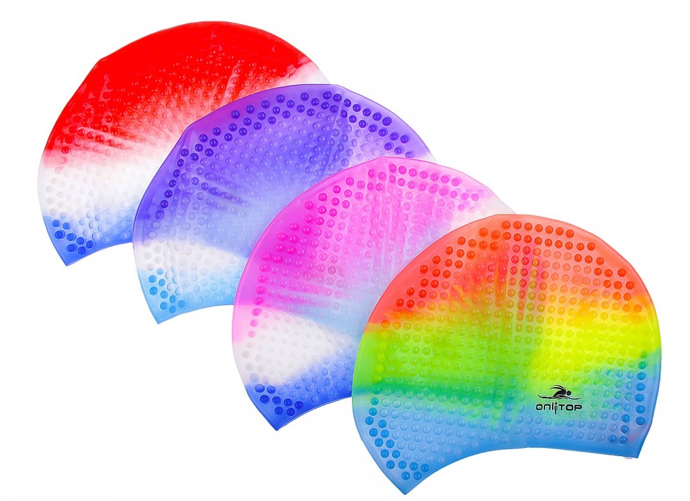 Шапочка для бассейна взрослая, многоцветная, цвет в ассортименте | ONLITOP