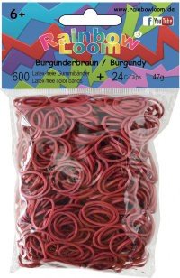Набор резинок для плетения браслетов, бордовые | Rainbow Loom