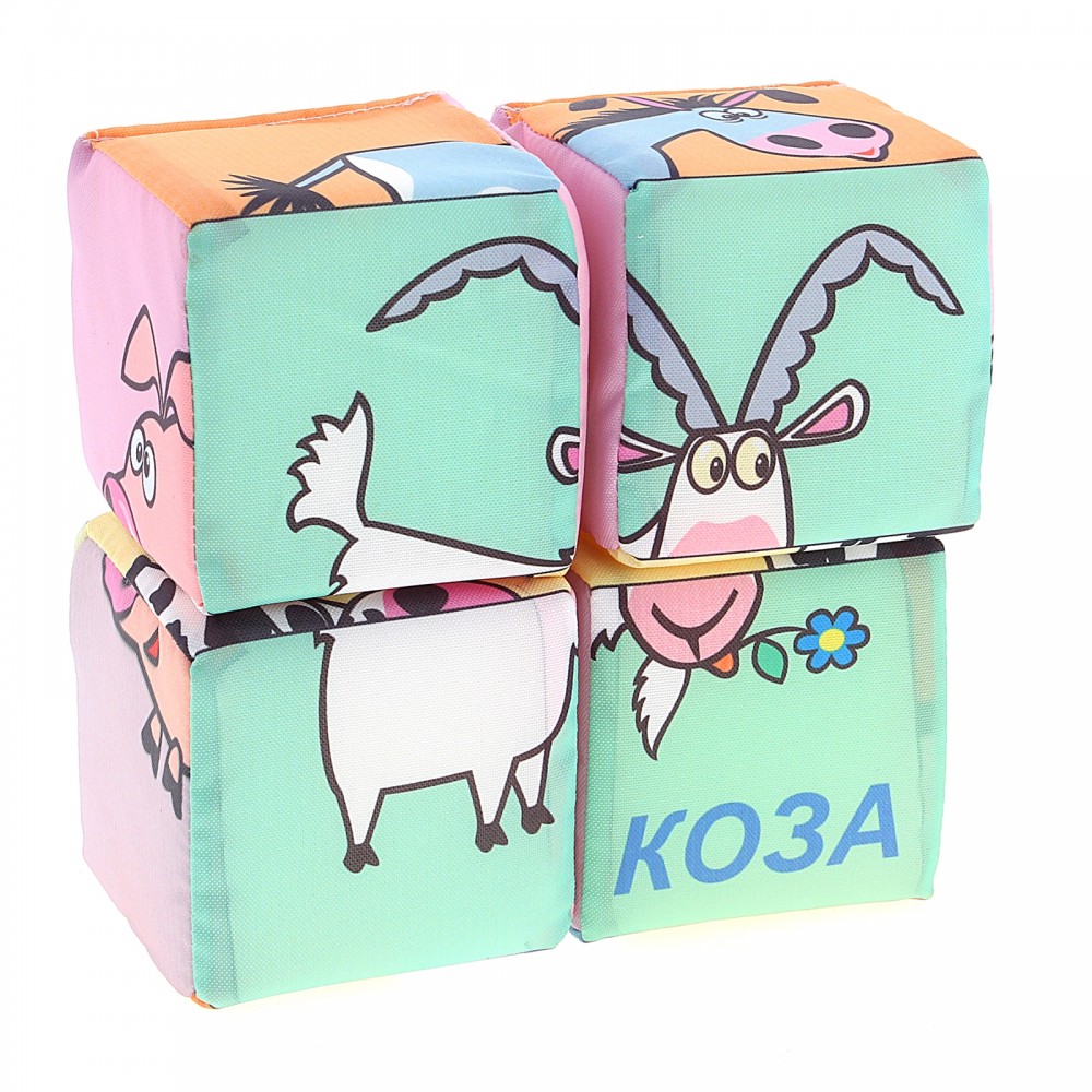 Набор мягких кубиков «Собери картинку. Домашние животные» | Дельфин