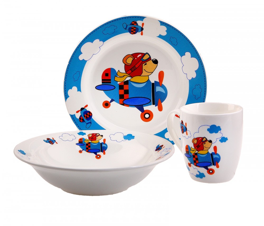 Набор детской посуды «Пилот» (3 предмета) | Кубаньфарфор