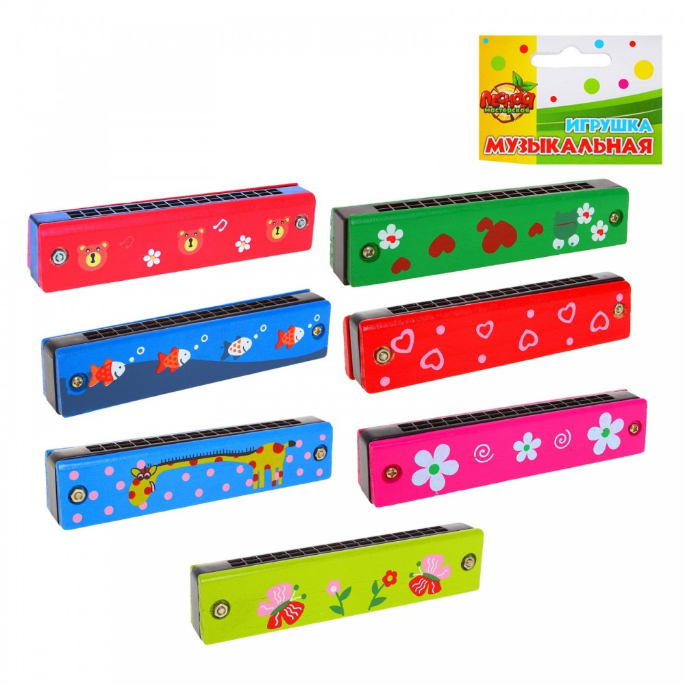 Игрушка музыкальная губная гармошка «Солнечный день»,в ассортименте | Лесная мастерская