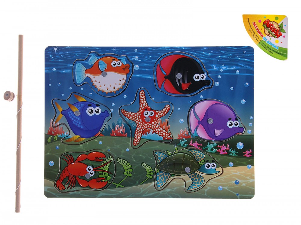 Рыбалка + удочка «Глазастики», 7 элементов | Лесная мастерская