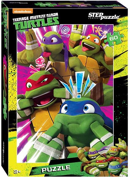 Пазл «Черепашки Ниндзя», 60 элементов | Черепашки Ниндзя | Step Puzzle