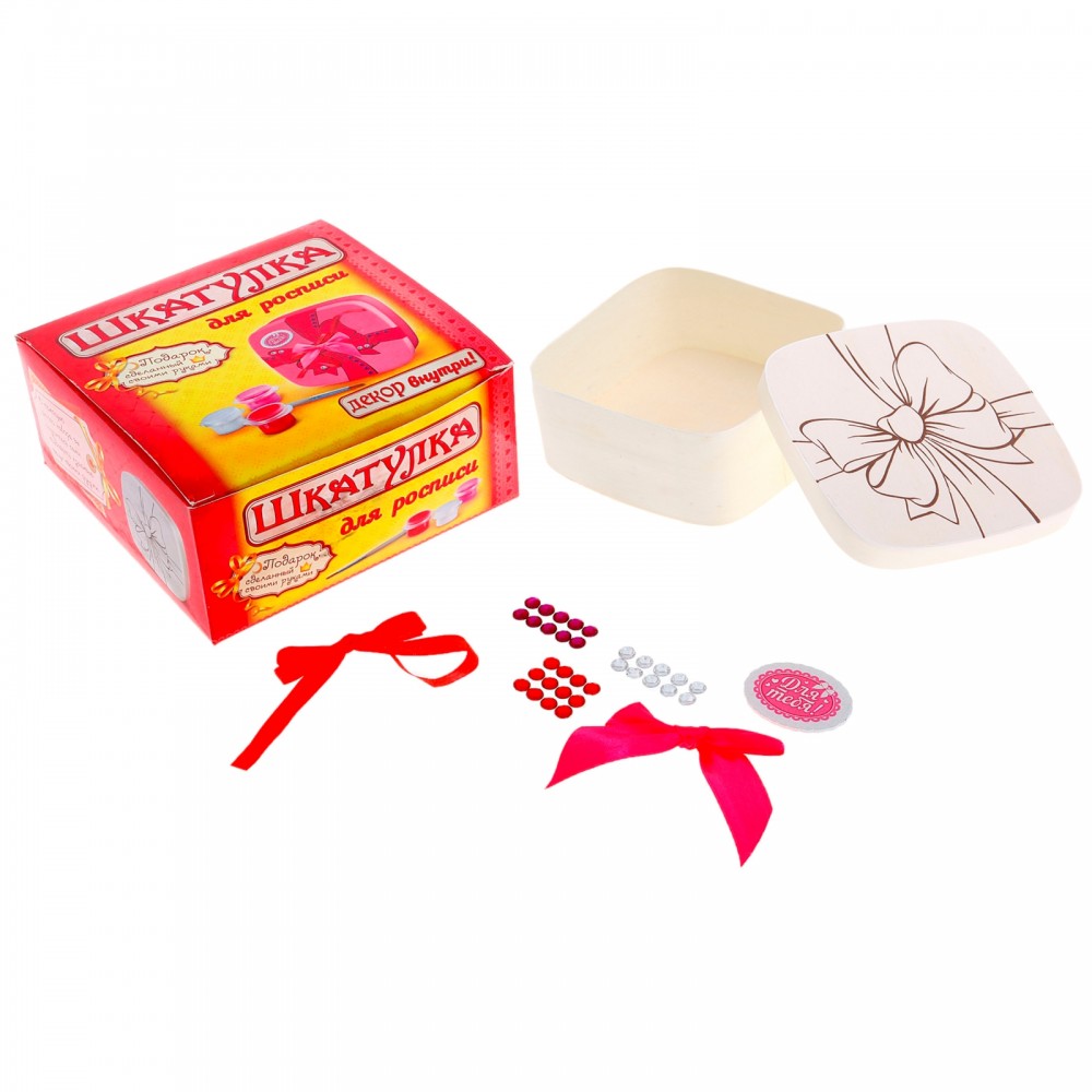 Роспись по дереву, шкатулка квадратная «Подарок для тебя», декор | Лесная мастерская