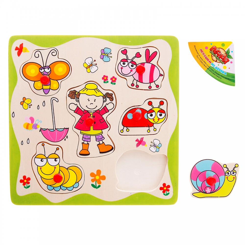 Рамка-вкладыш «После дождя» в волнистой рамке, 6 элементов | Лесная мастерская