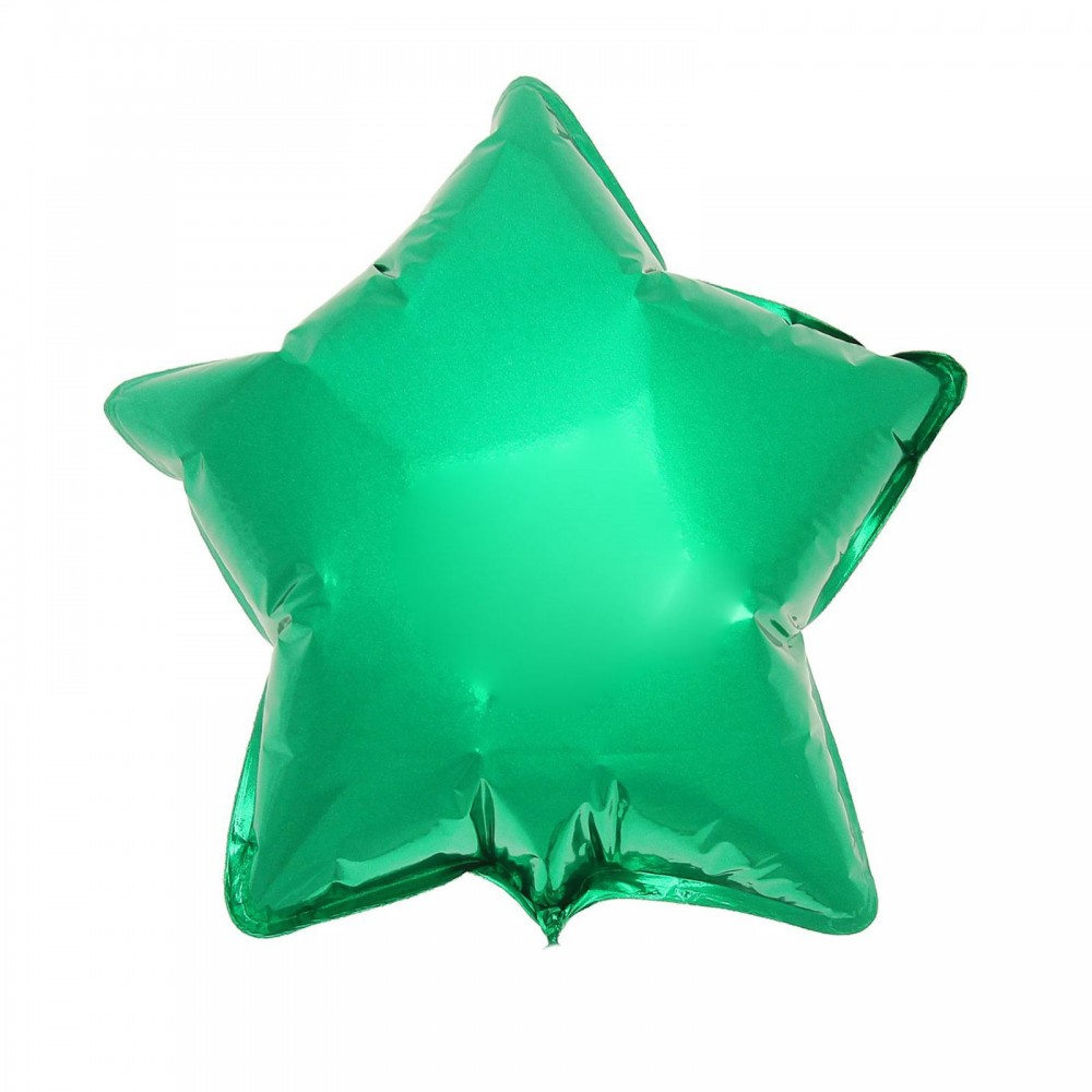 Шар фольга «Звезда», 9" Металл (зелёный б/рис) | Flex Metal