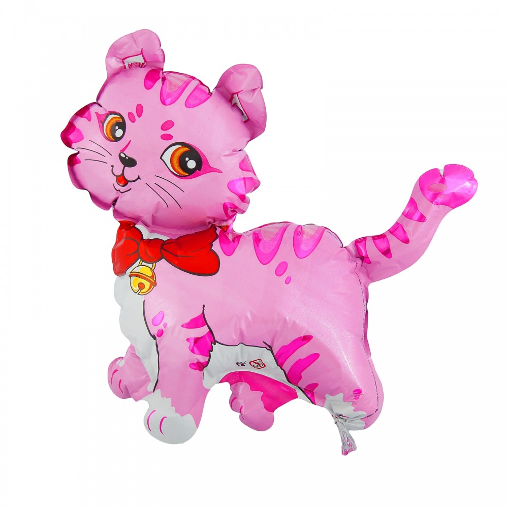 Шар фольга «Кошечка с бантом», 12" (розовая) | Flex Metal