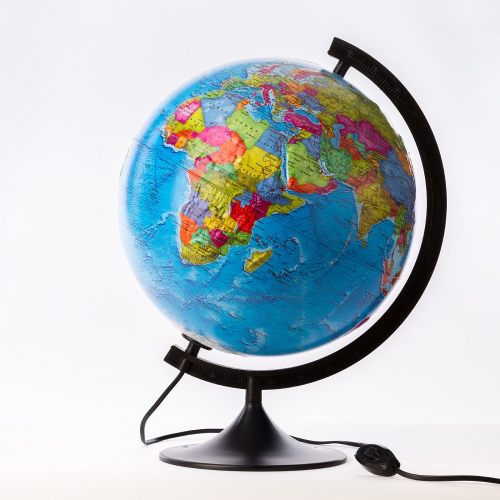 Глобус политический рельефный «Классик», диаметр 32 cм, с подсветкой | Классик | Globen