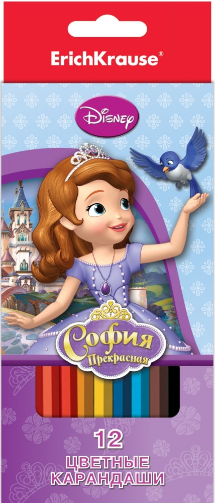 Карандаши цветные «Принцесса София», 12 цветов, шестигранный корпус | Sofia in Flowers | Erich Krause