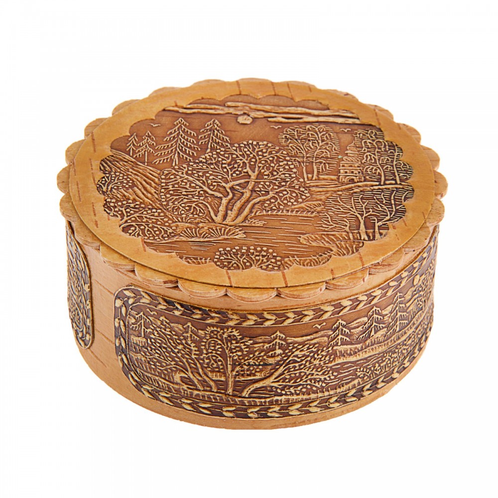 Шкатулка «Пейзаж с церковью»