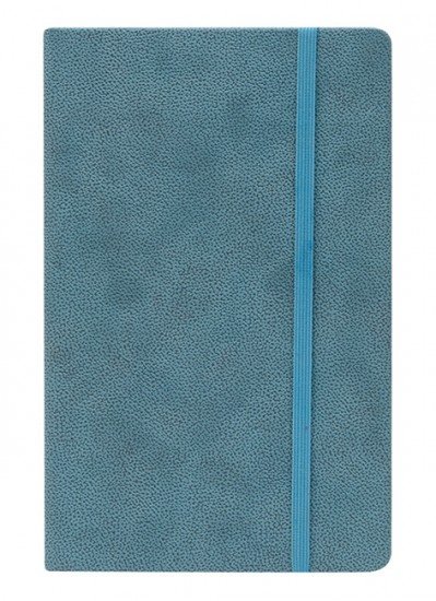 Записная книга на резинке «Tann», 192 листа, синий, 130х210 мм