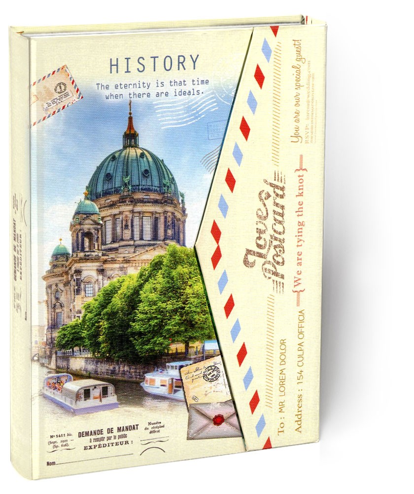 Записная книжка «Города и открытки - 1» с клапаном, 80 листов | Проф-Пресс