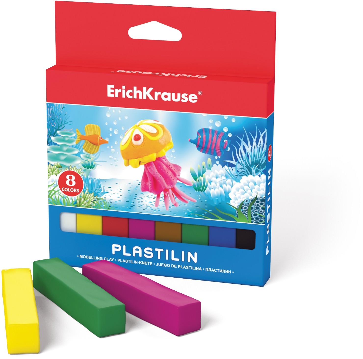 Пластилин мягкий «ErichKrause», 8 цветов, 15 грамм | Пластилин | Erich Krause