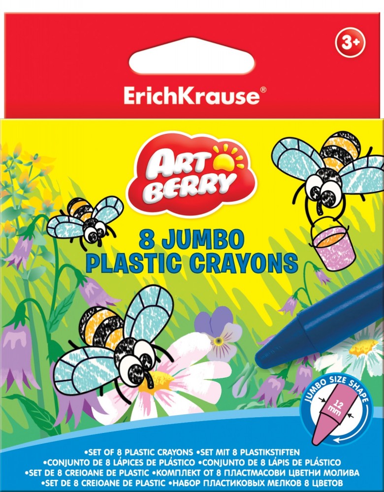 Пластиковые мелки «Jumbo Artberry», 8 цветов | Artberry | Erich Krause