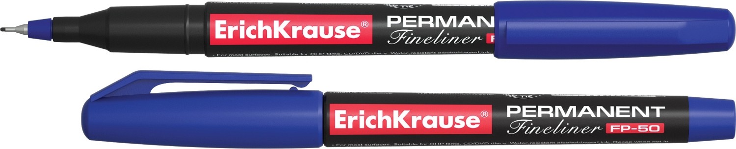 Перманентный маркер «ErichKrause FP-50», синий | Маркеры перманентные | Erich Krause