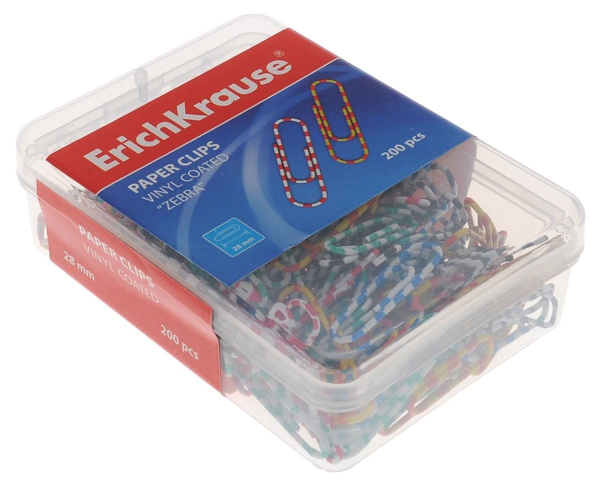 Скрепки «Зебра», 200 штук, 28 мм | Скрепки | Erich Krause