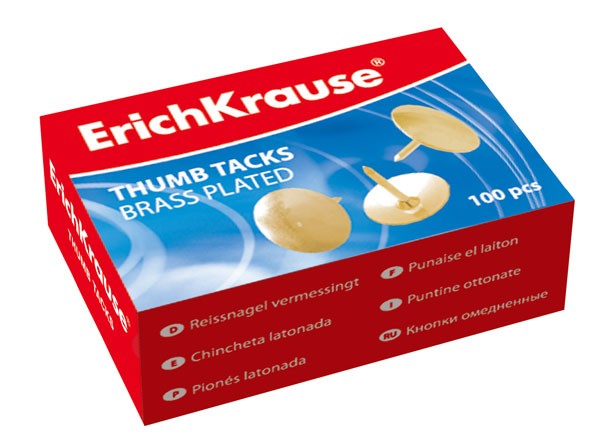 Кнопки омедненные «ErichKrause», 100 штук | Кнопки | Erich Krause